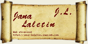 Jana Laletin vizit kartica